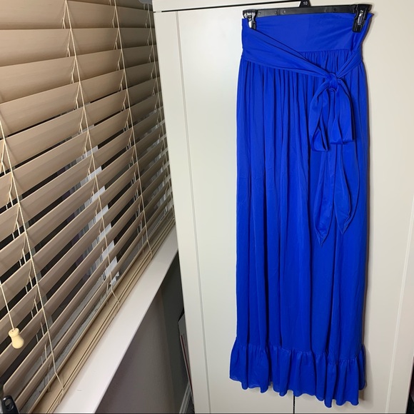 Vintage Beverly Vogue California Side Bow Maxi Dress - Picture 1 of 12